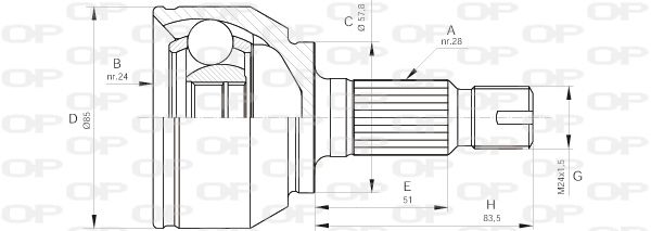 OPEN PARTS Šarnīru komplekts, Piedziņas vārpsta CVJ5567.10